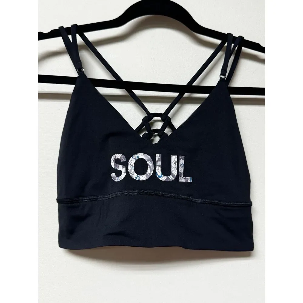 LULULEMON Soul Cycle Uncaged Bra, Black, Sz 8